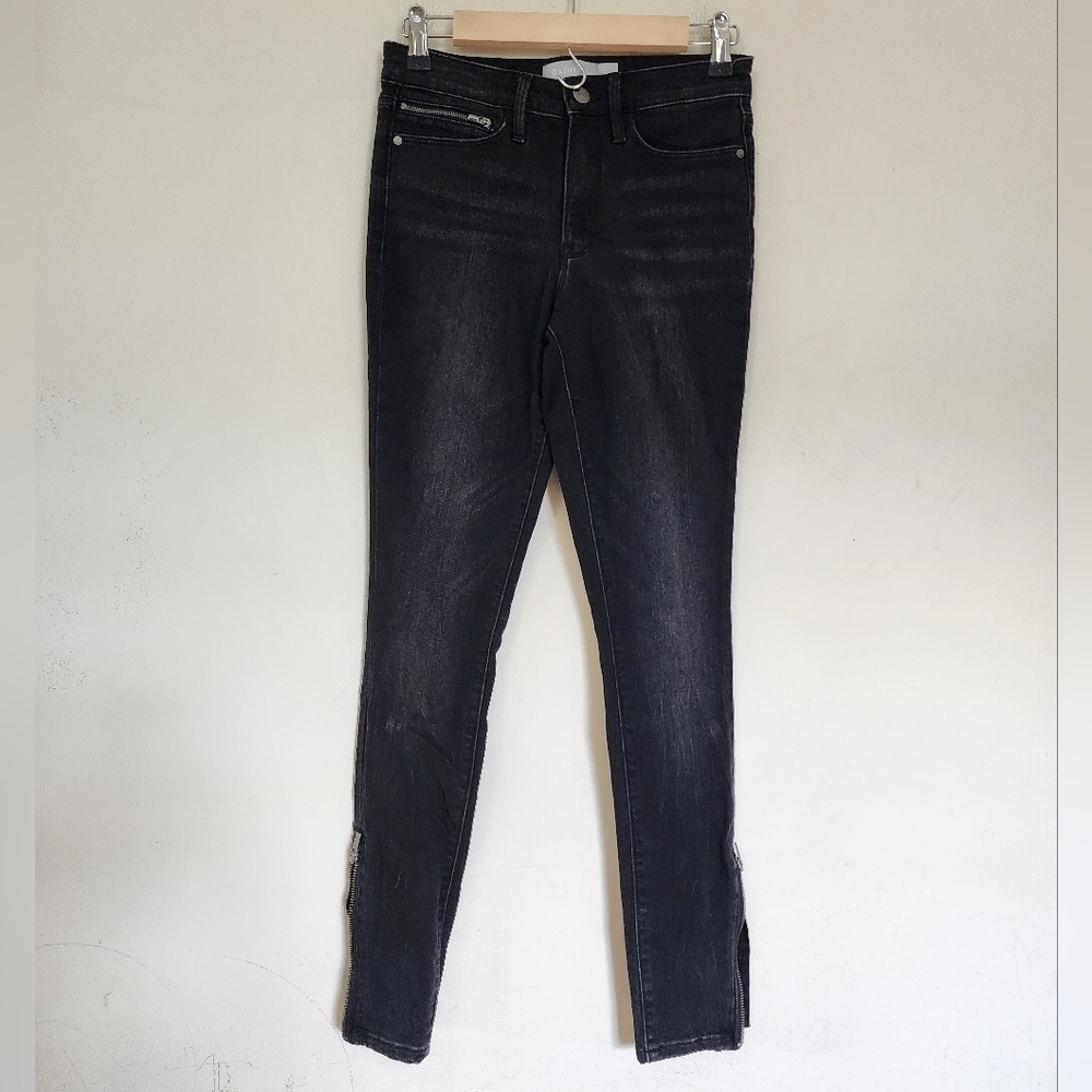 Athleta Sculptek Mid-rise Ankle Zip Black Jeans size 0
